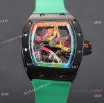 New Arrival Richard Mille RM68-01 Cyril Kongo Ceramic Replica Watch Green Rubber Strap